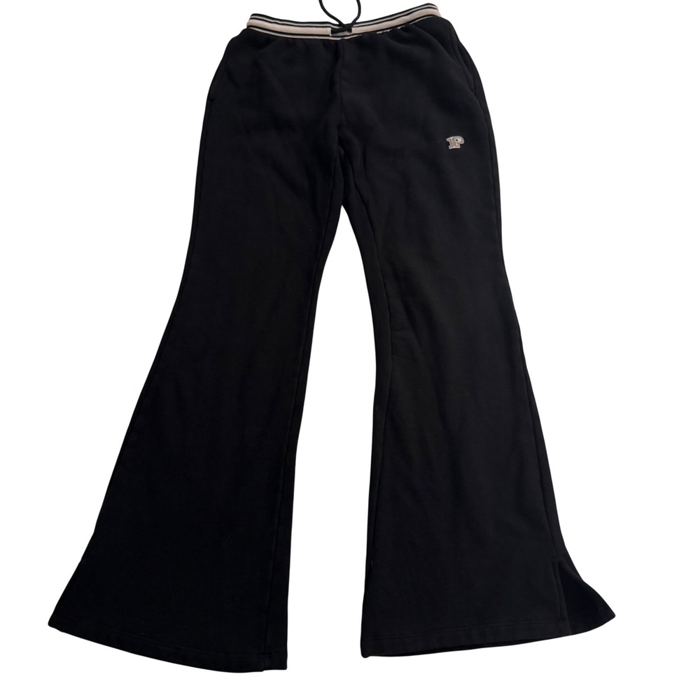 Victoria's Secret PINK Black Flare Sweatpants Striped Waistband XS Regular